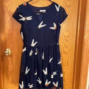 Blue dragonfly dress